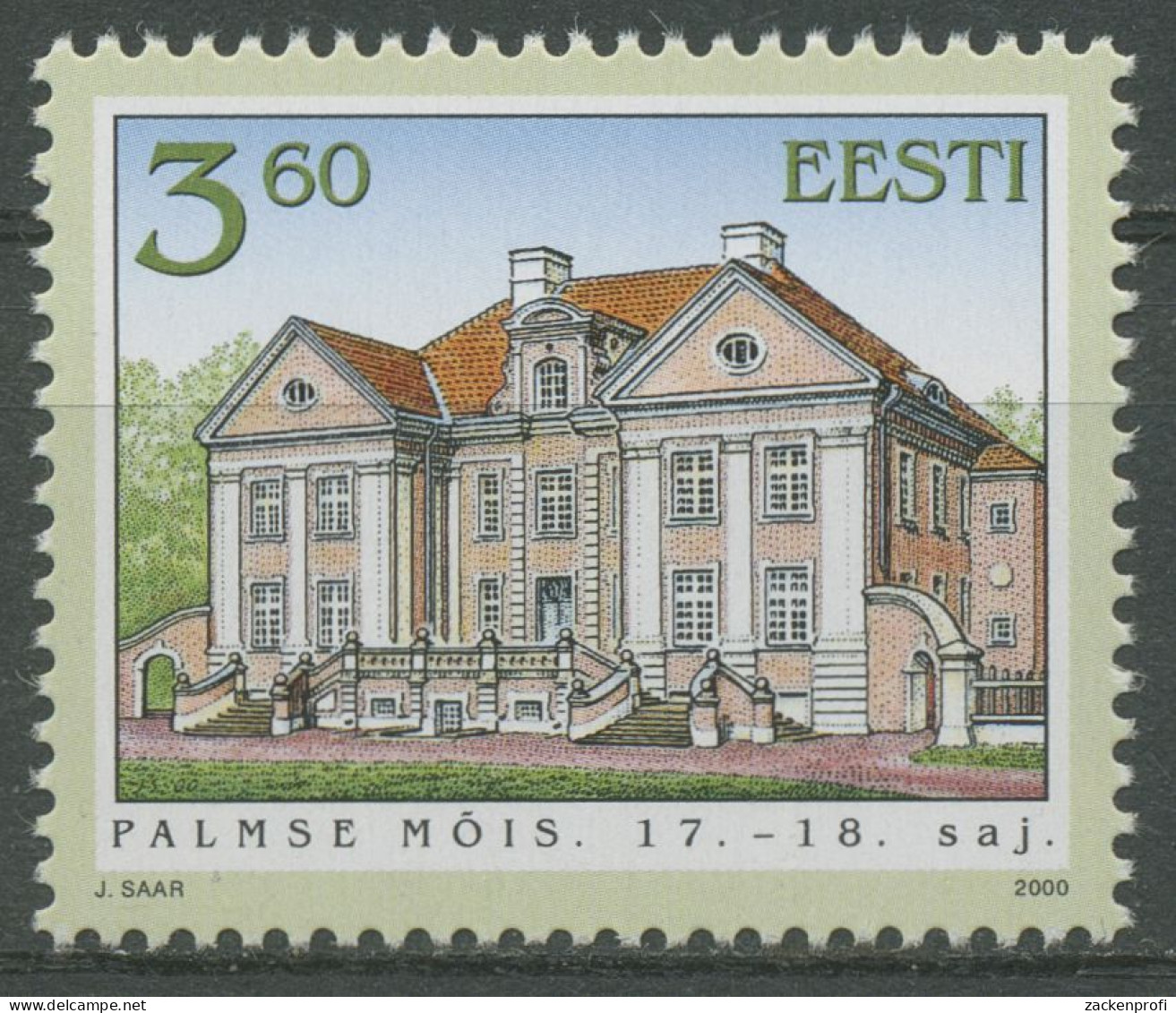 Estland 2000 Gut Palmse Herrenhaus 372 Postfrisch - Estonie