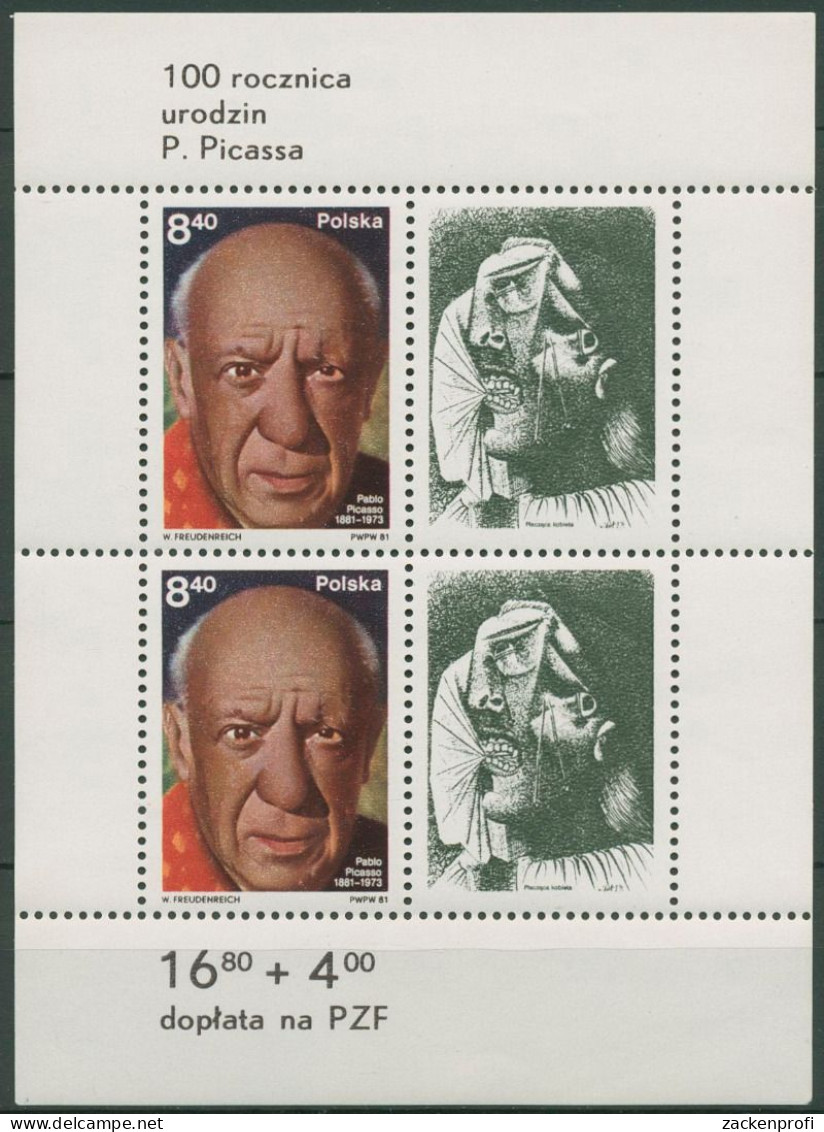 Polen 1981 Pablo Picasso Block 84 Postfrisch (C62227) - Blocs & Hojas