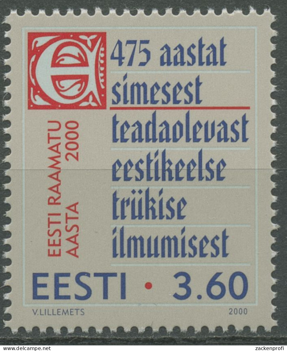 Estland 2000 Jahr Des Buches In Estnischer Sprache 370 Postfrisch - Estland