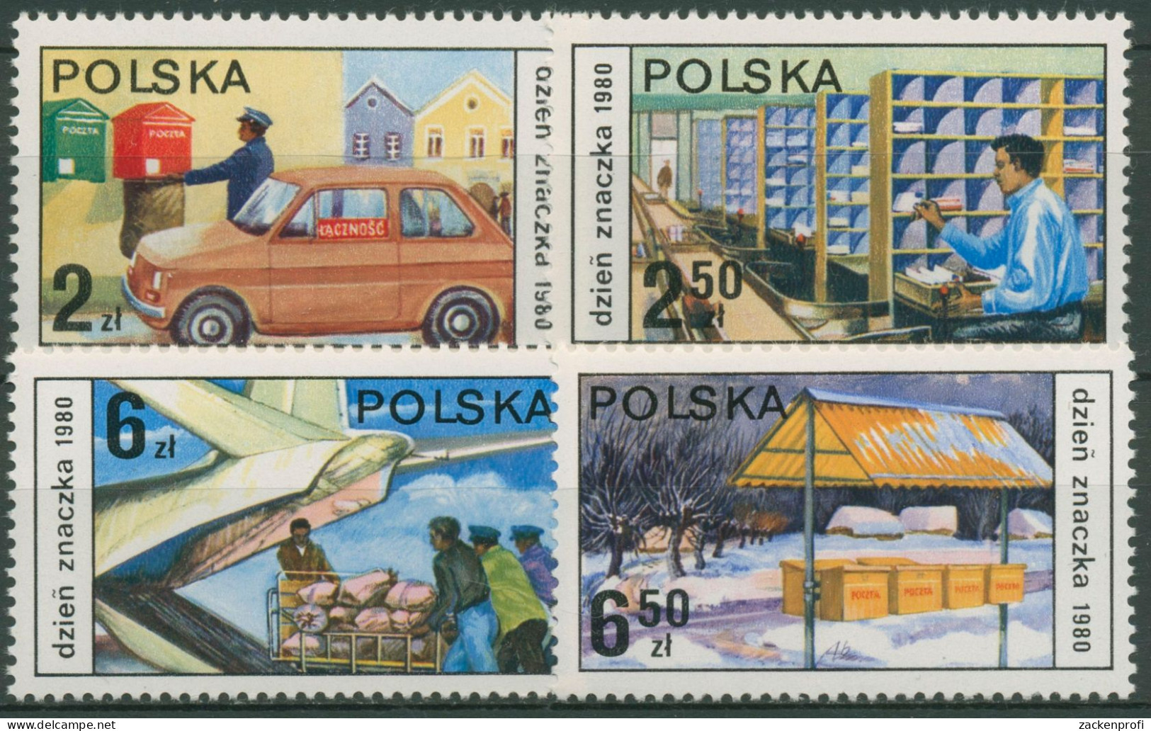 Polen 1980 Tag Der Briefmarke Postbetrieb 2715/18 Postfrisch - Nuevos