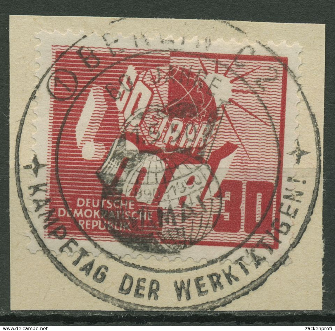 DDR 1950 60 Jahre Tag Der Arbeit 250 TOP-ESST-Stempel, Briefstück - Oblitérés