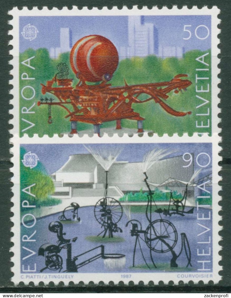 Schweiz 1987 Europa CEPT Moderne Architektur Skulptur Brunnen 1349/50 Postfrisch - Unused Stamps