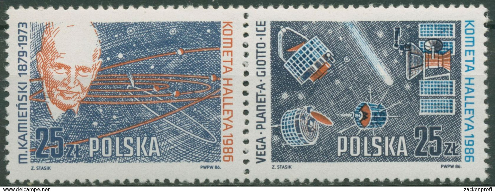 Polen 1986 Halleyscher Komet 3014/15 ZD Postfrisch - Ungebraucht