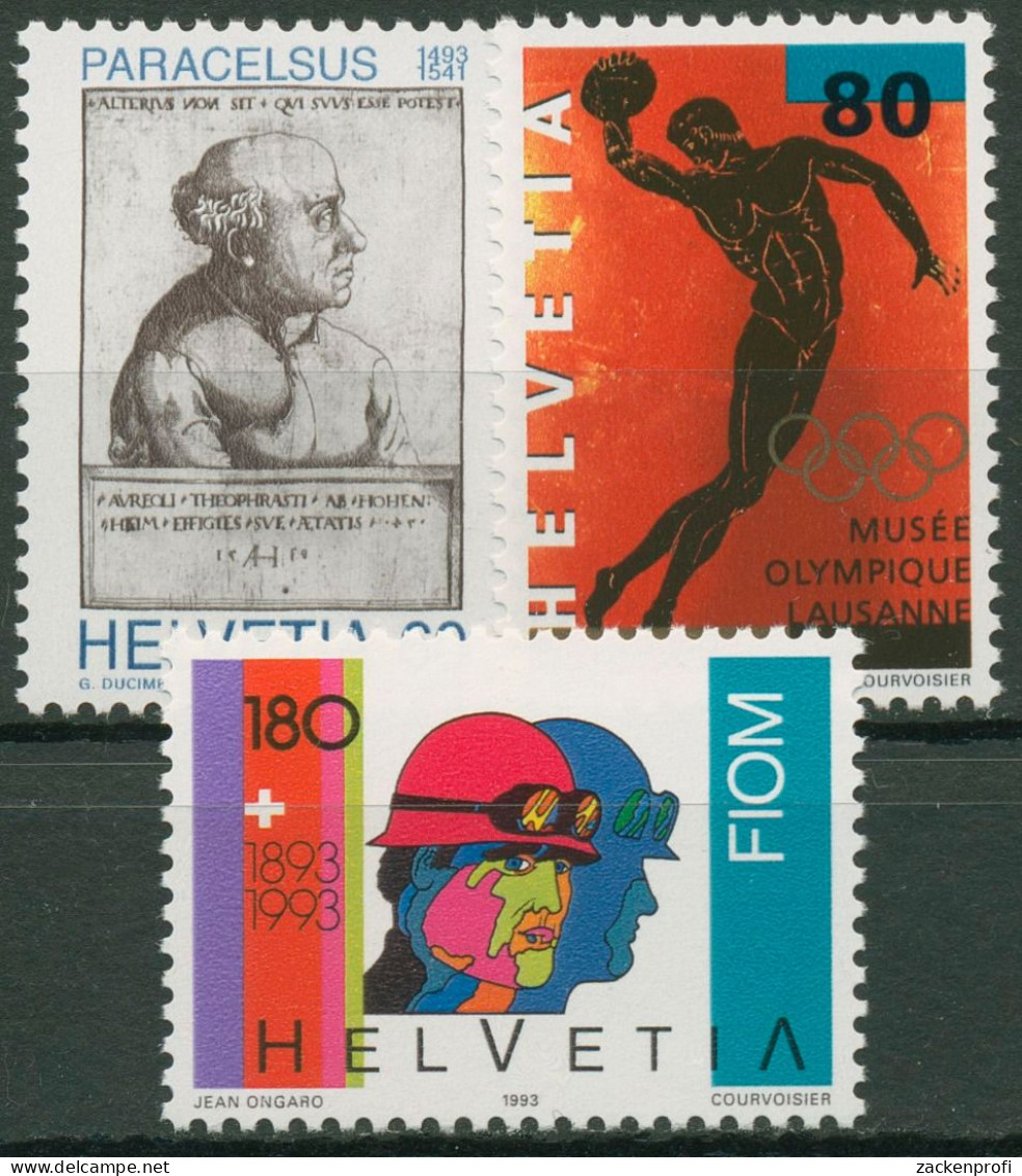 Schweiz 1993 Ereignisse Paracelsus Olympisches Museum 1493/95 Postfrisch - Unused Stamps