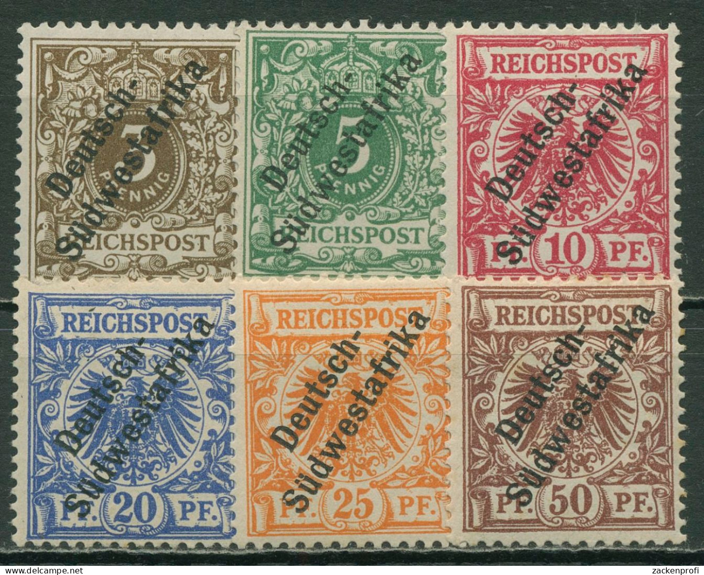 Deutsch-Südwestafrika 1898/99 Krone/Adler Mit Aufdruck 5/10 Mit Falz - Duits-Zuidwest-Afrika