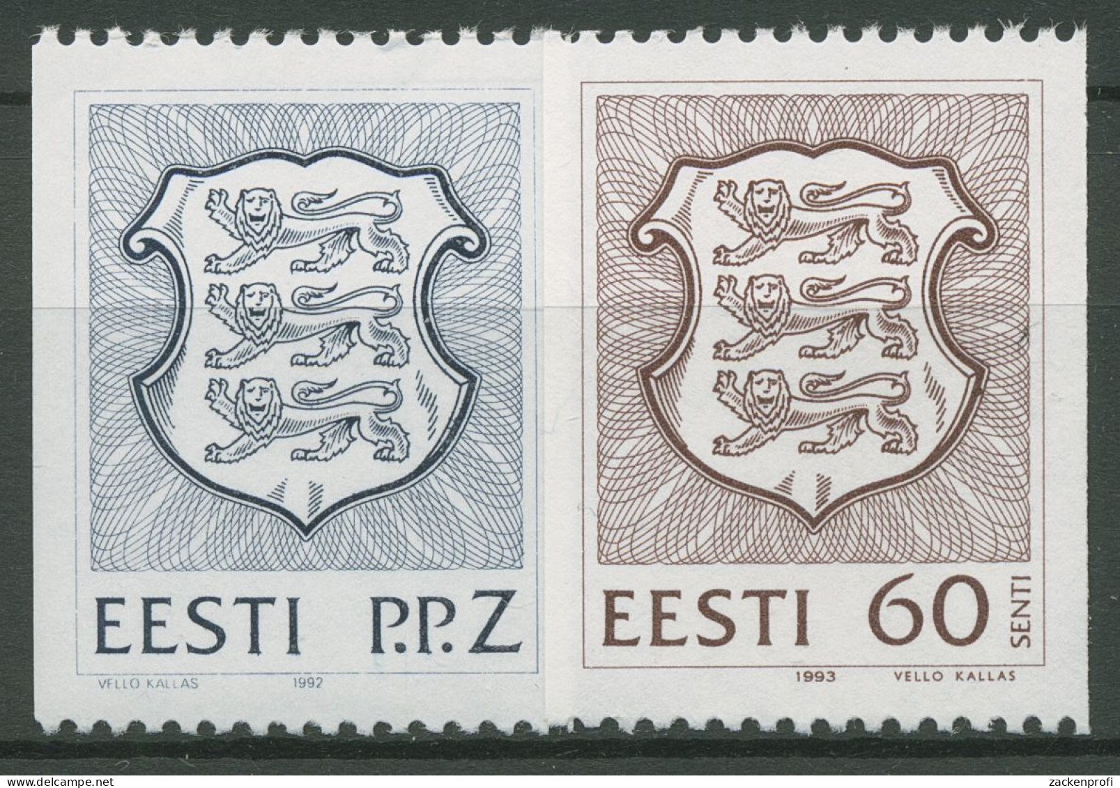 Estland 1992/93 Freimarken Staatswappen 197/98 Postfrisch - Estland