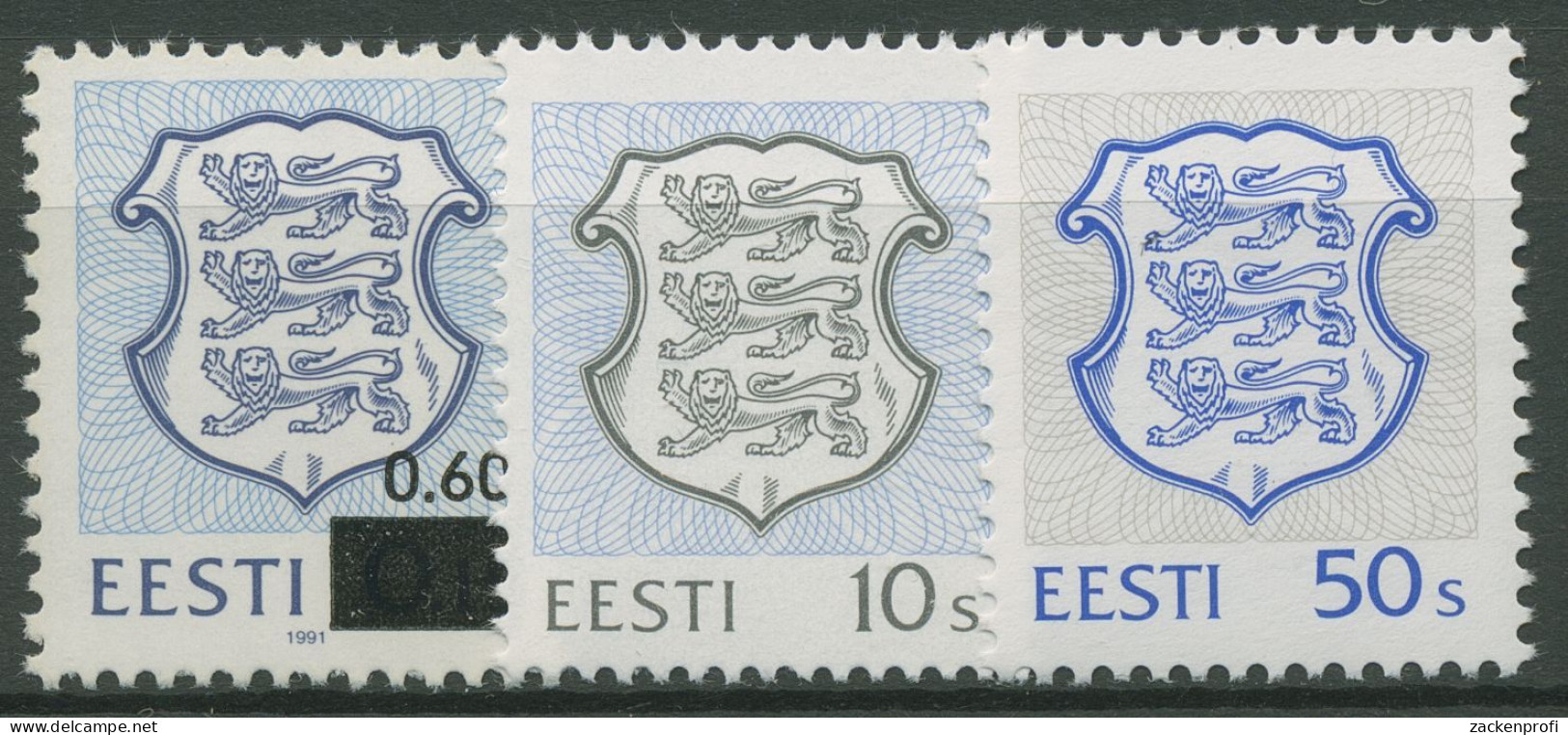 Estland 1993 Freimarke Staatswappen 203/05 Postfrisch - Estonia