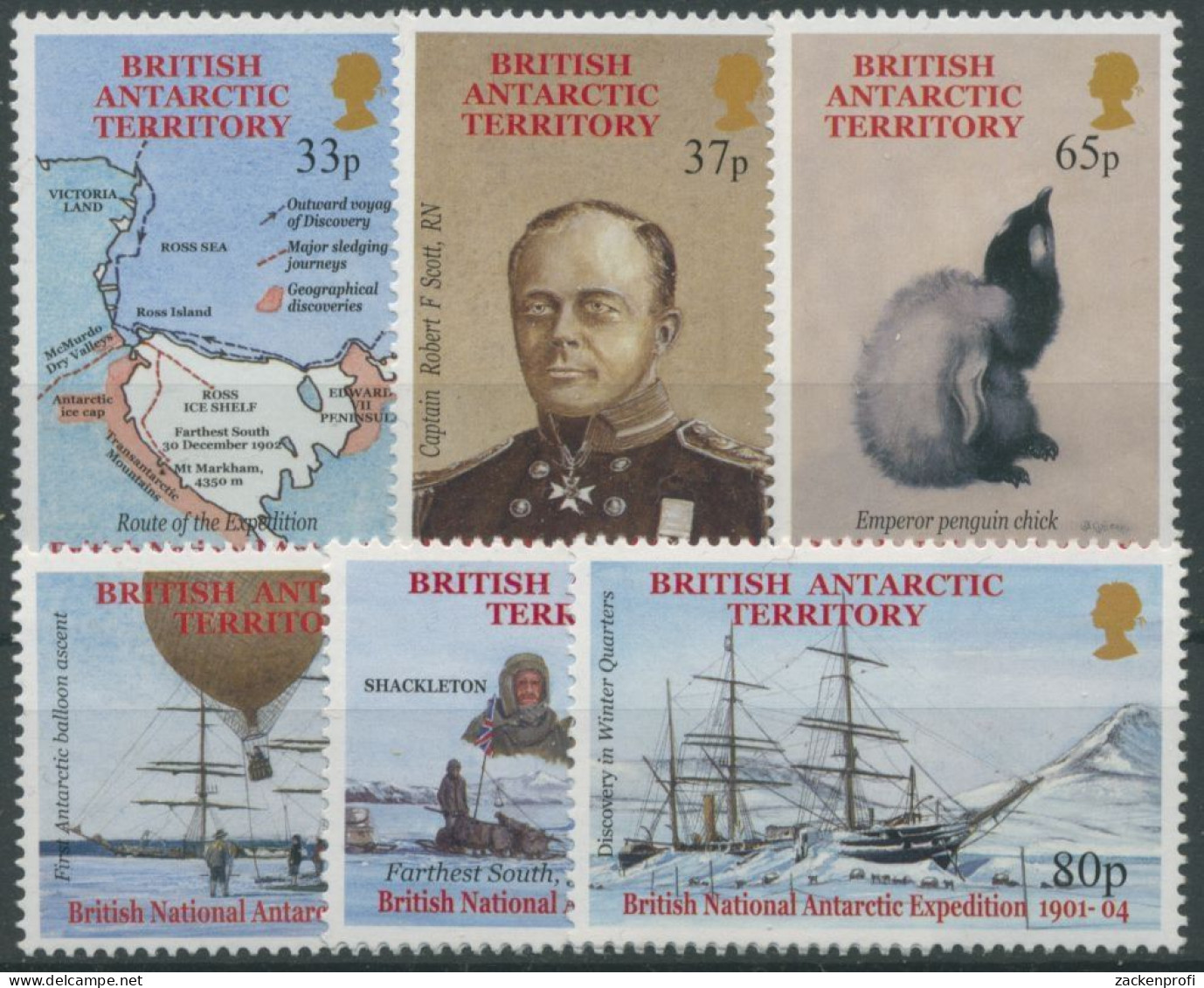 Britische Antarktis 2001 Brit. Antarktisexpedition 1901-04, 319/24 Postfrisch - Nuovi