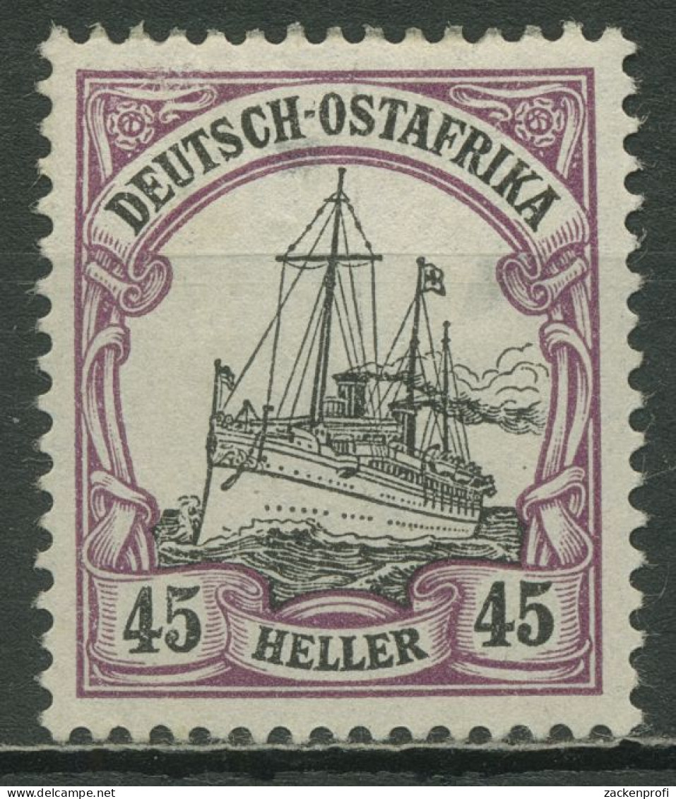 Deutsch-Ostafrika 1905/19 Kaiseryacht Hohenzollern 28 Mit Falz, Minimal Dünn - Deutsch-Ostafrika