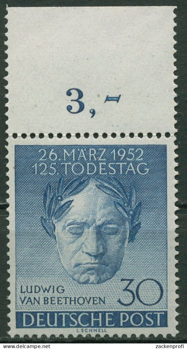 Berlin 1952 125. Todestag Von Ludwig Van Beethoven 87 OR Postfrisch - Unused Stamps