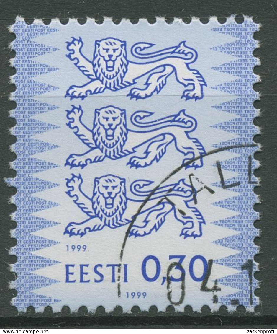 Estland 1999 Freimarke Wappenlöwen 357 A PF Doppelte Jahreszahl Gestempelt - Estland