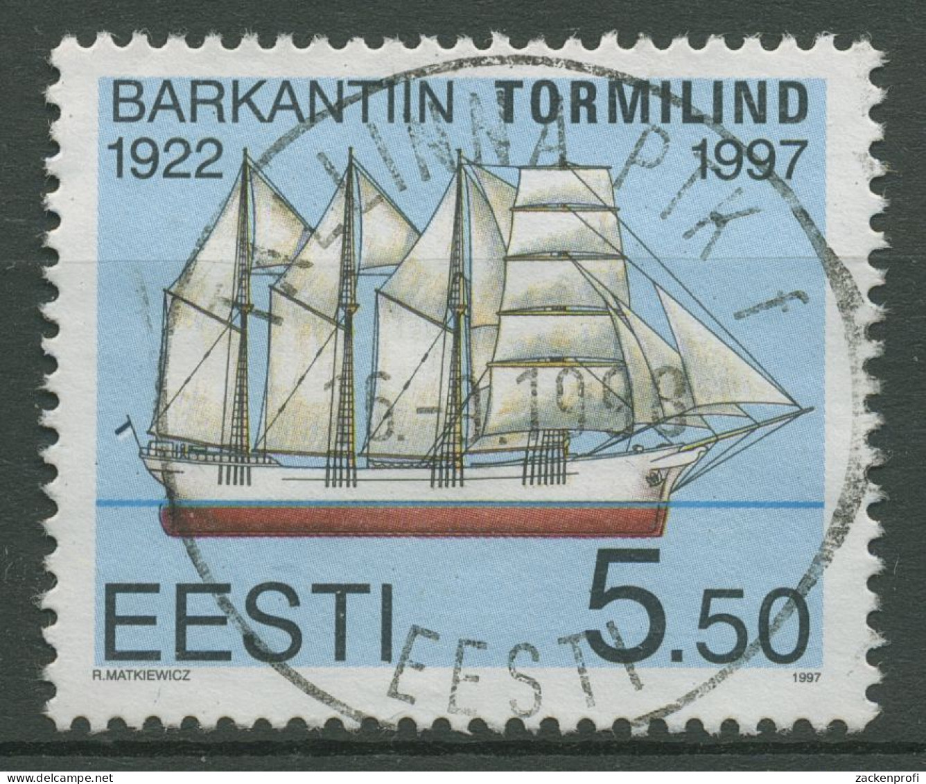 Estland 1997 Schiffe Segelschiff 309 Mit TOP-Stempel - Estonie