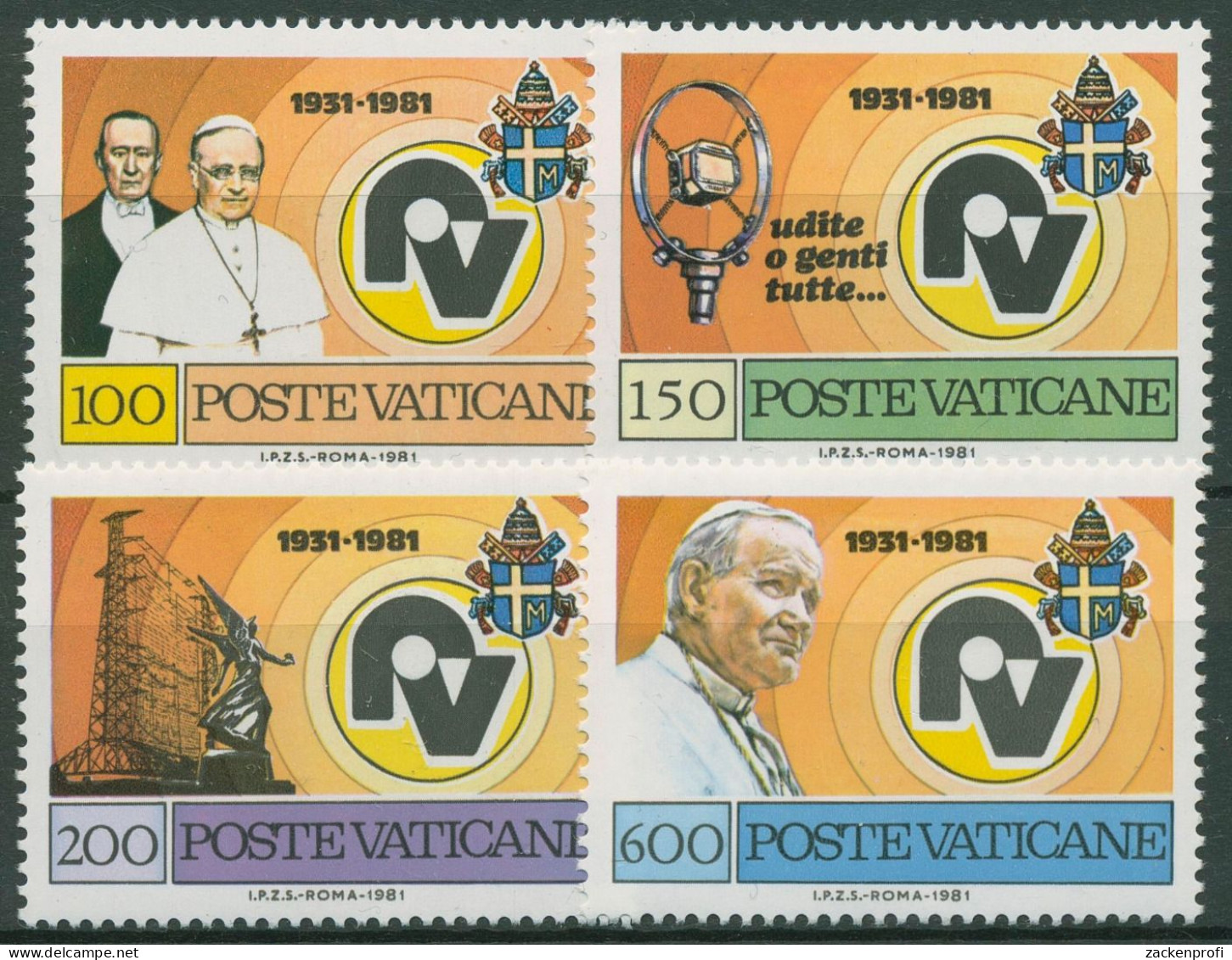 Vatikan 1981 Radio Vatikan 779/82 Postfrisch - Ungebraucht