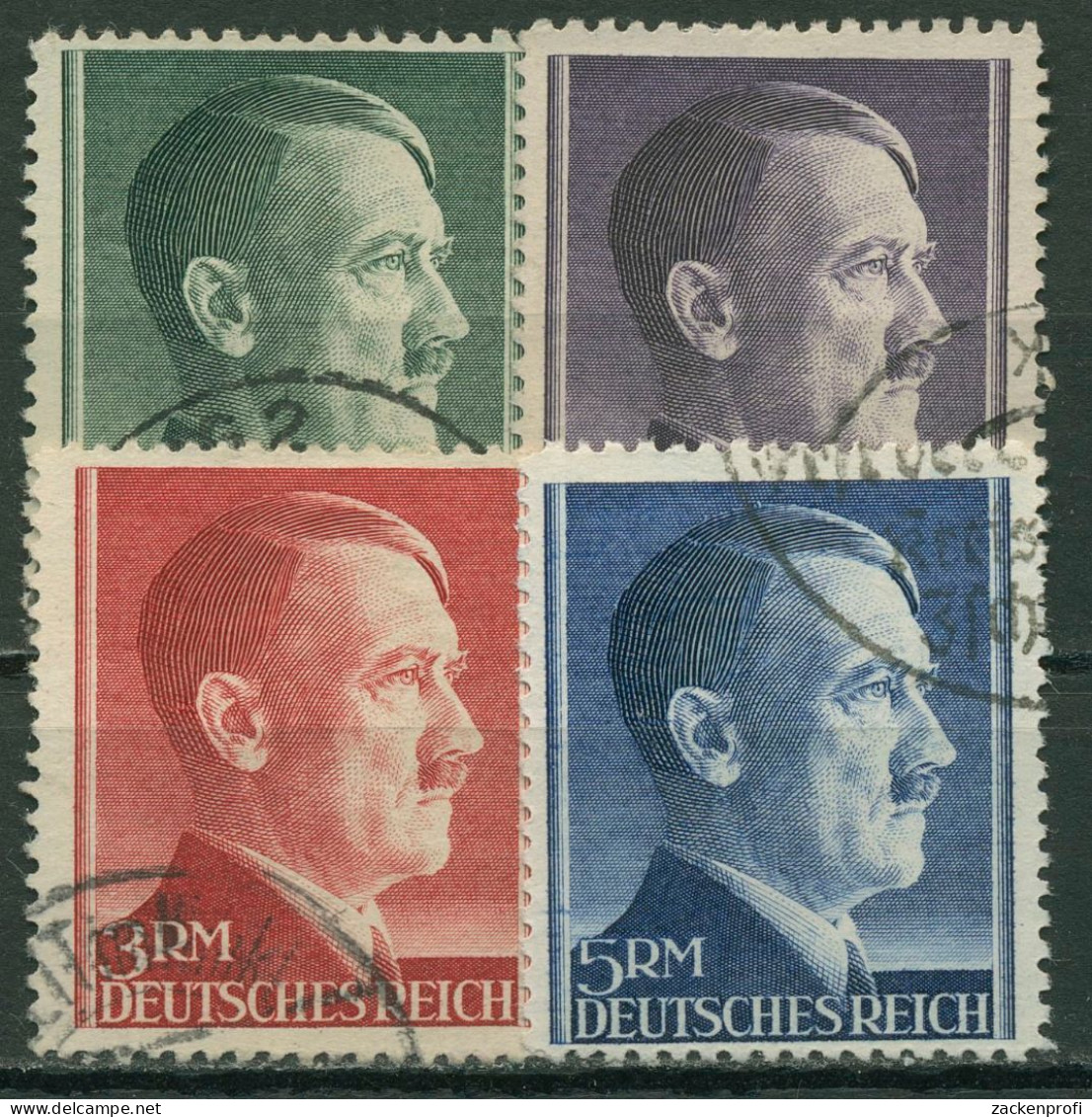 Deutsches Reich 1942 Freimarken Hitler Gezähnt L 12 1/2, 799/802 A Gestempelt - Used Stamps