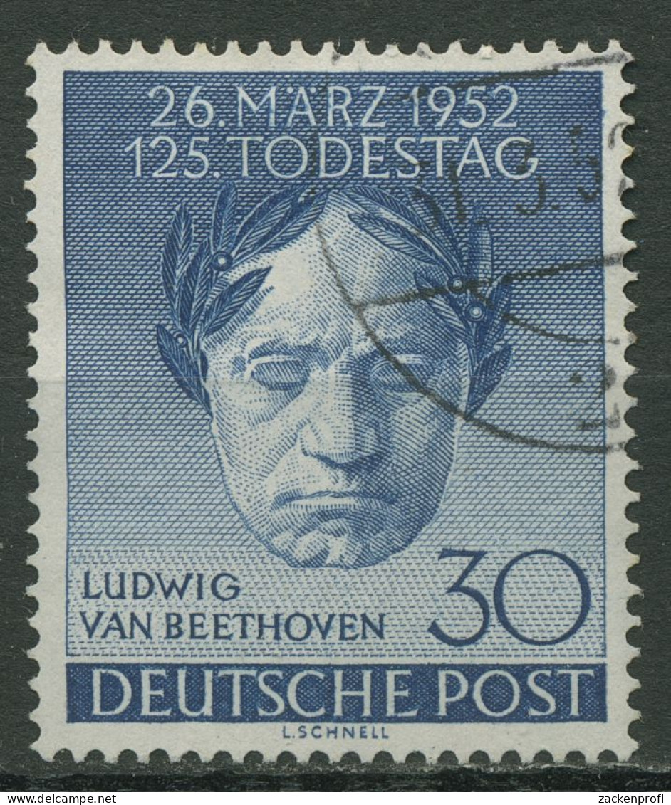 Berlin 1952 125. Todestag Von Ludwig Van Beethoven 87 Gestempelt Geprüft - Gebruikt
