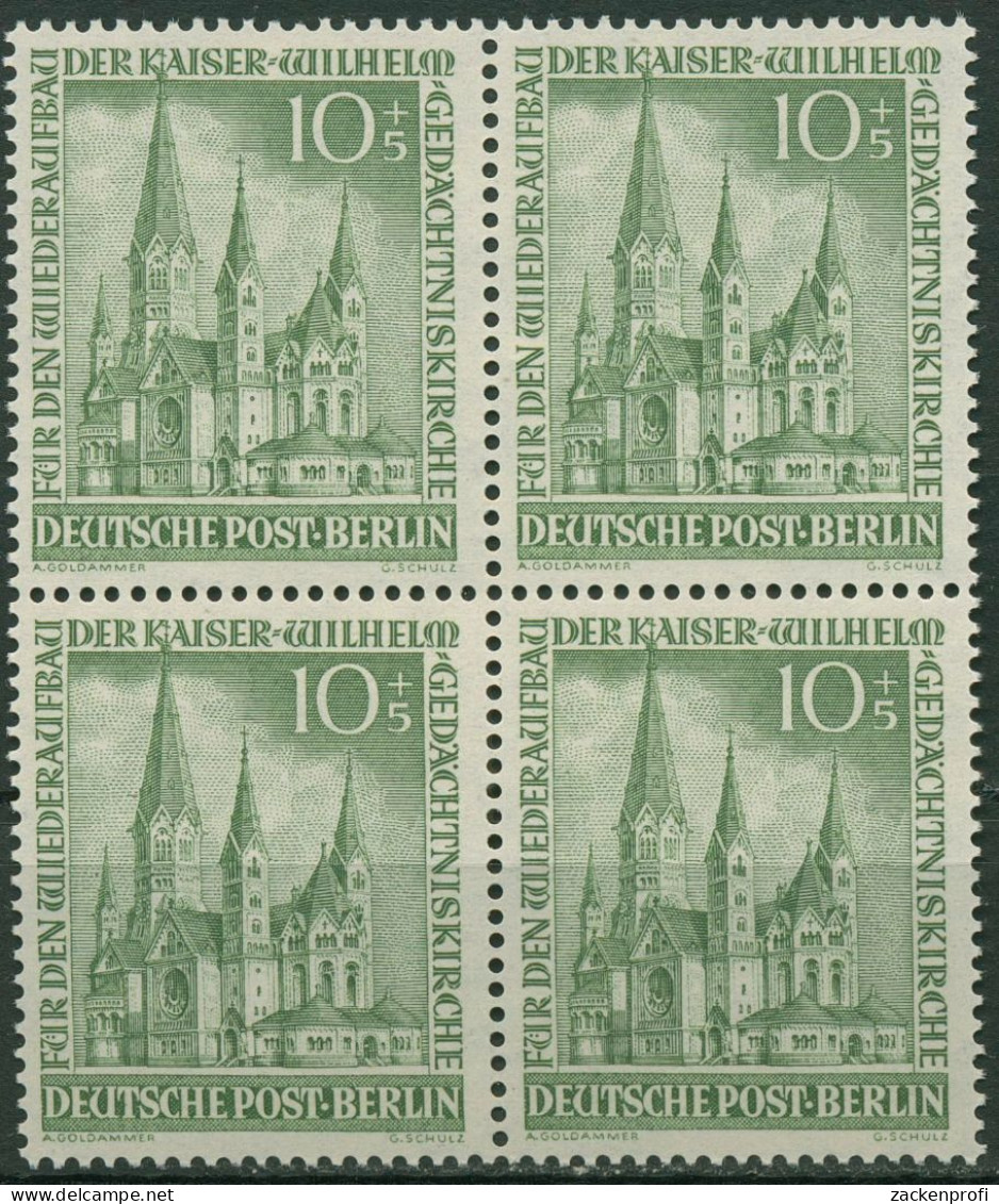 Berlin 1953 Kaiser-Wilhelm-Gedächtniskirche 107 4er-Block Postfrisch - Ungebraucht