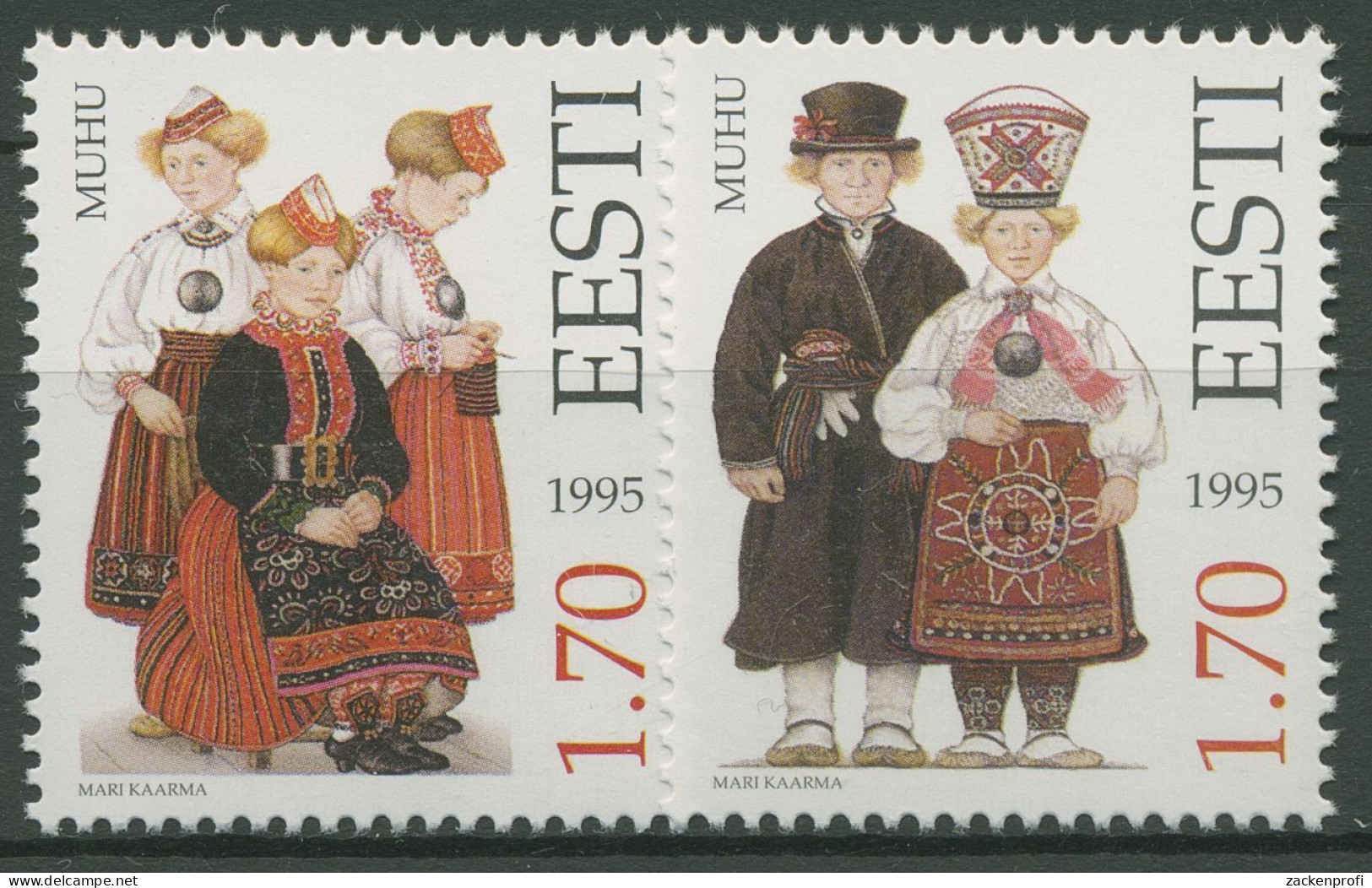 Estland 1995 Trachten 248/49 Postfrisch - Estland