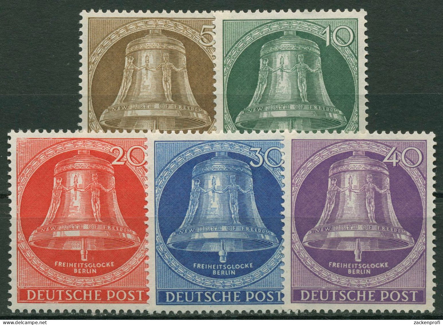 Berlin 1953 Freiheitsglocke, Klöppel In Der Mitte 101/05 Mit Falz - Unused Stamps