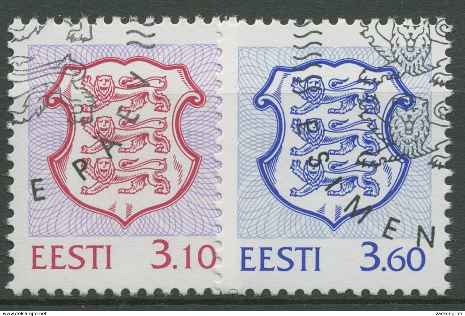 Estland 1998 Freimarken Staatswappen 314/15 Gestempelt - Estonia