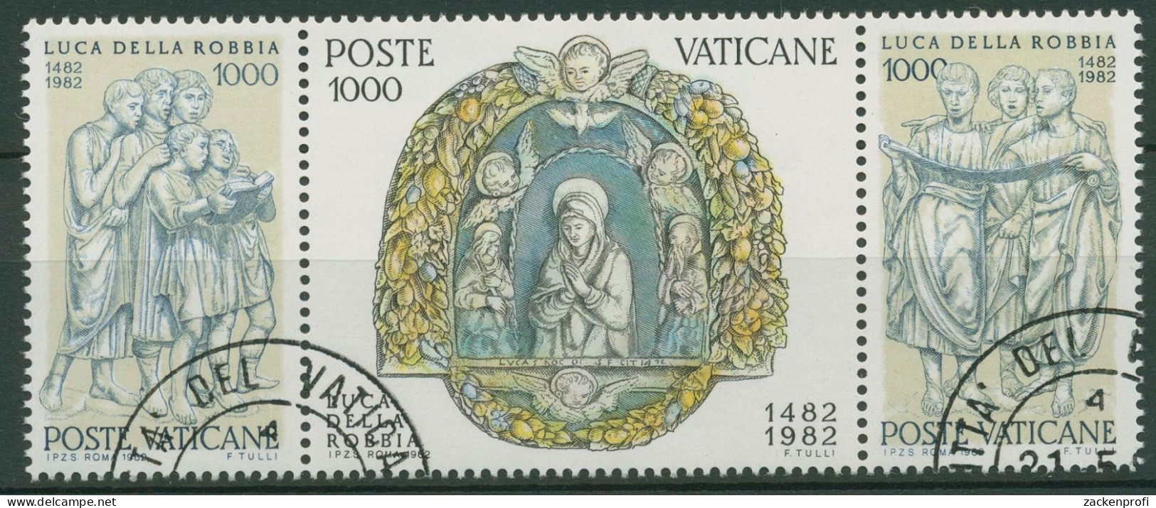 Vatikan 1982 Bildhauer Luca Della Robbia 805/07 ZD Gestempelt - Usados