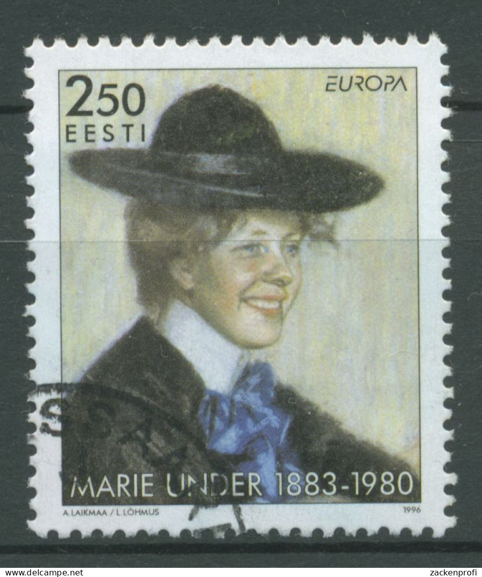 Estland 1996 Europa CEPT Berühmte Frauen Dichterin Marie Under 279 Gestempelt - Estland