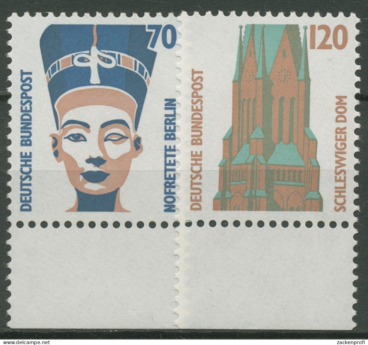 Bund 1988 Sehenswürdigkeiten SWK Mit Unterrand 1374/75 UR Postfrisch - Unused Stamps