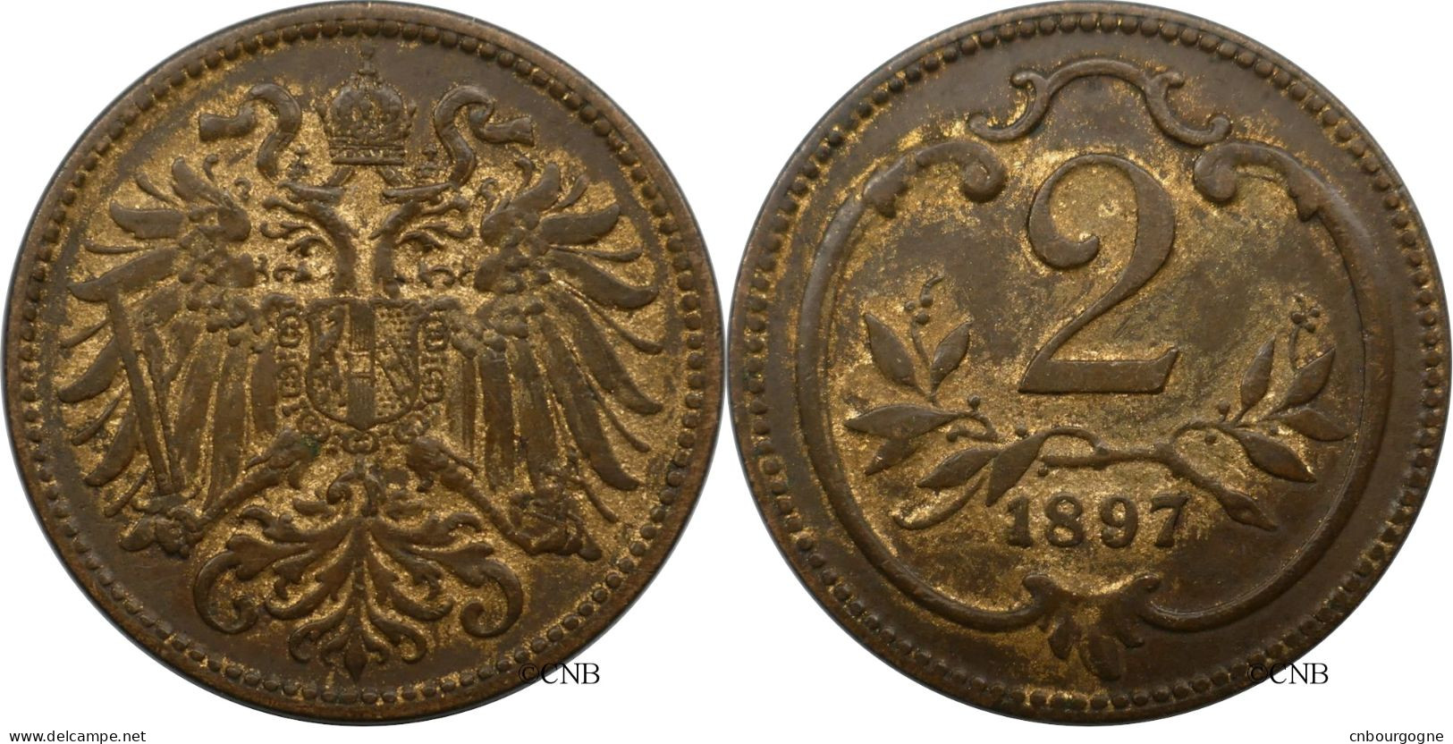 Autriche - Empire - François-Joseph Ier / Franz Joseph I. - 2 Heller 1897 - TTB/XF45 - Mon6485 - Oesterreich