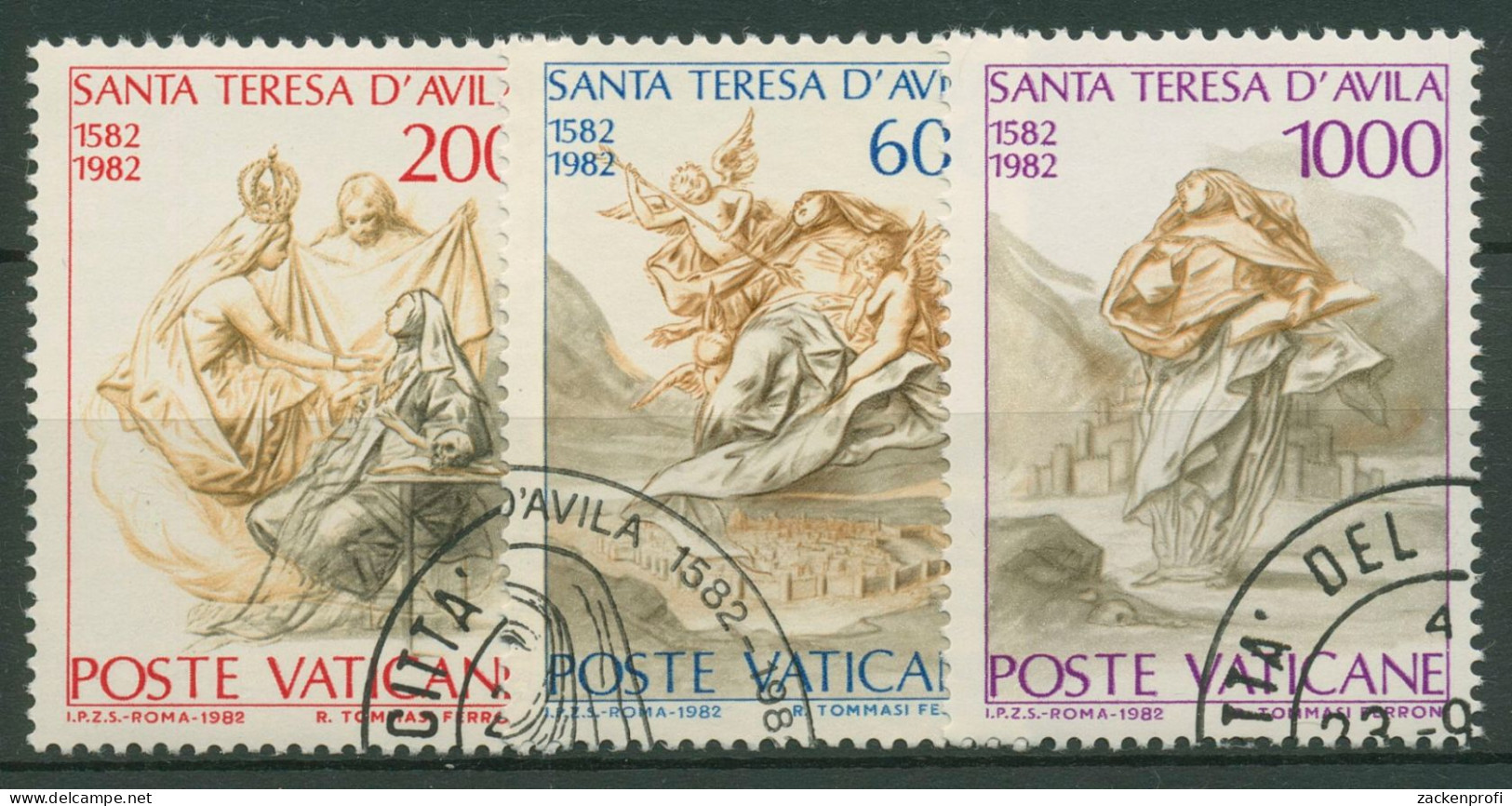 Vatikan 1982 Heilige Theresia Von Avila 808/10 Gestempelt - Used Stamps