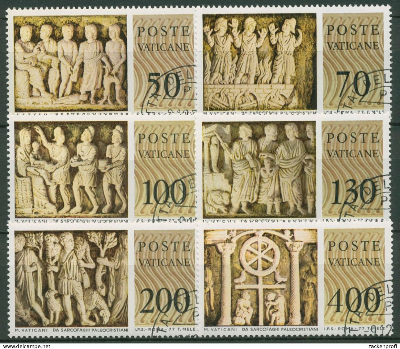 Vatikan 1977 Vatikanisches Museum Reliefs Sarkophage 711/16 Gestempelt - Usati