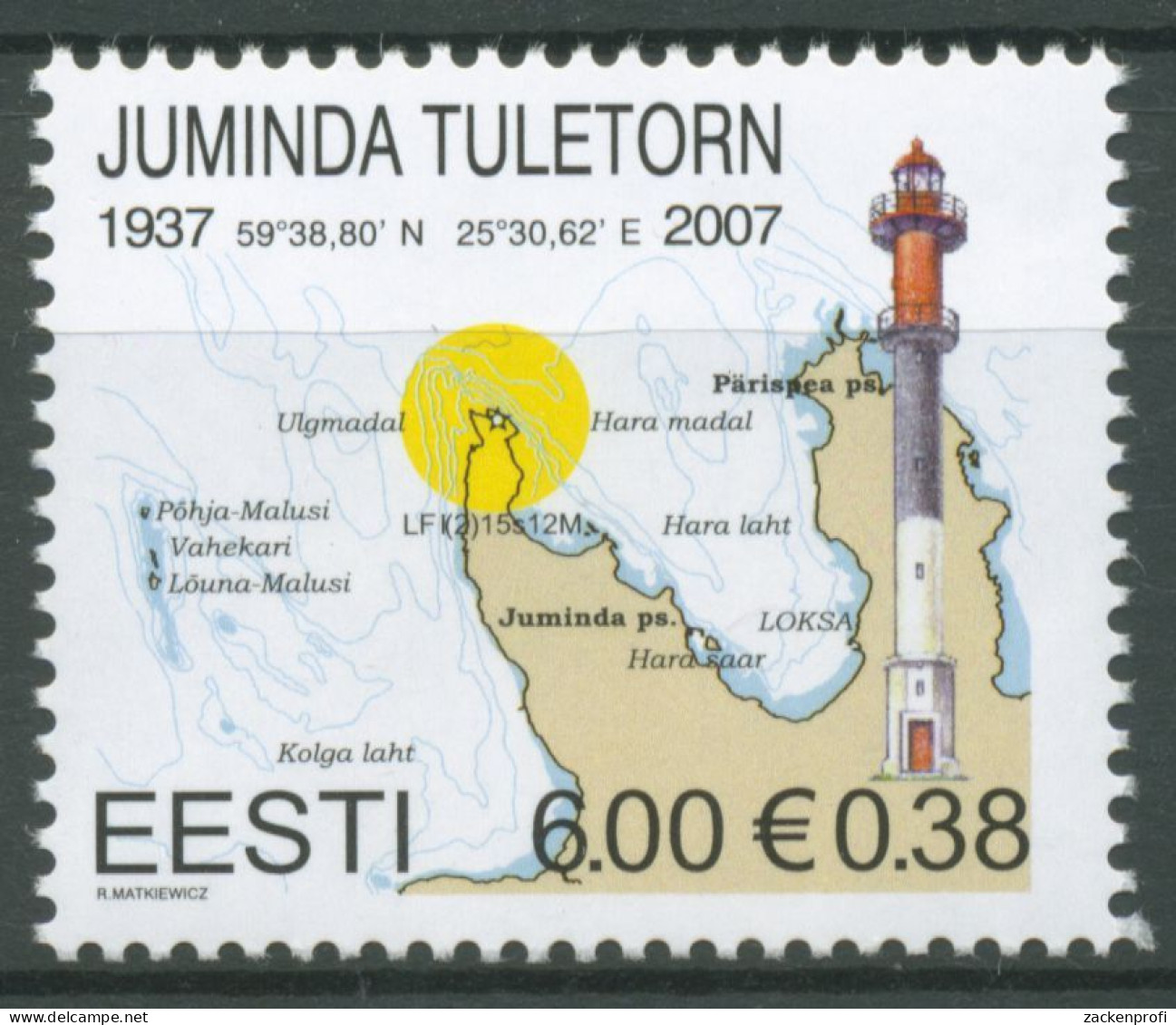 Estland 2007 Leuchttürme Juminda-Leuchtturm 578 II Postfrisch - Estonia