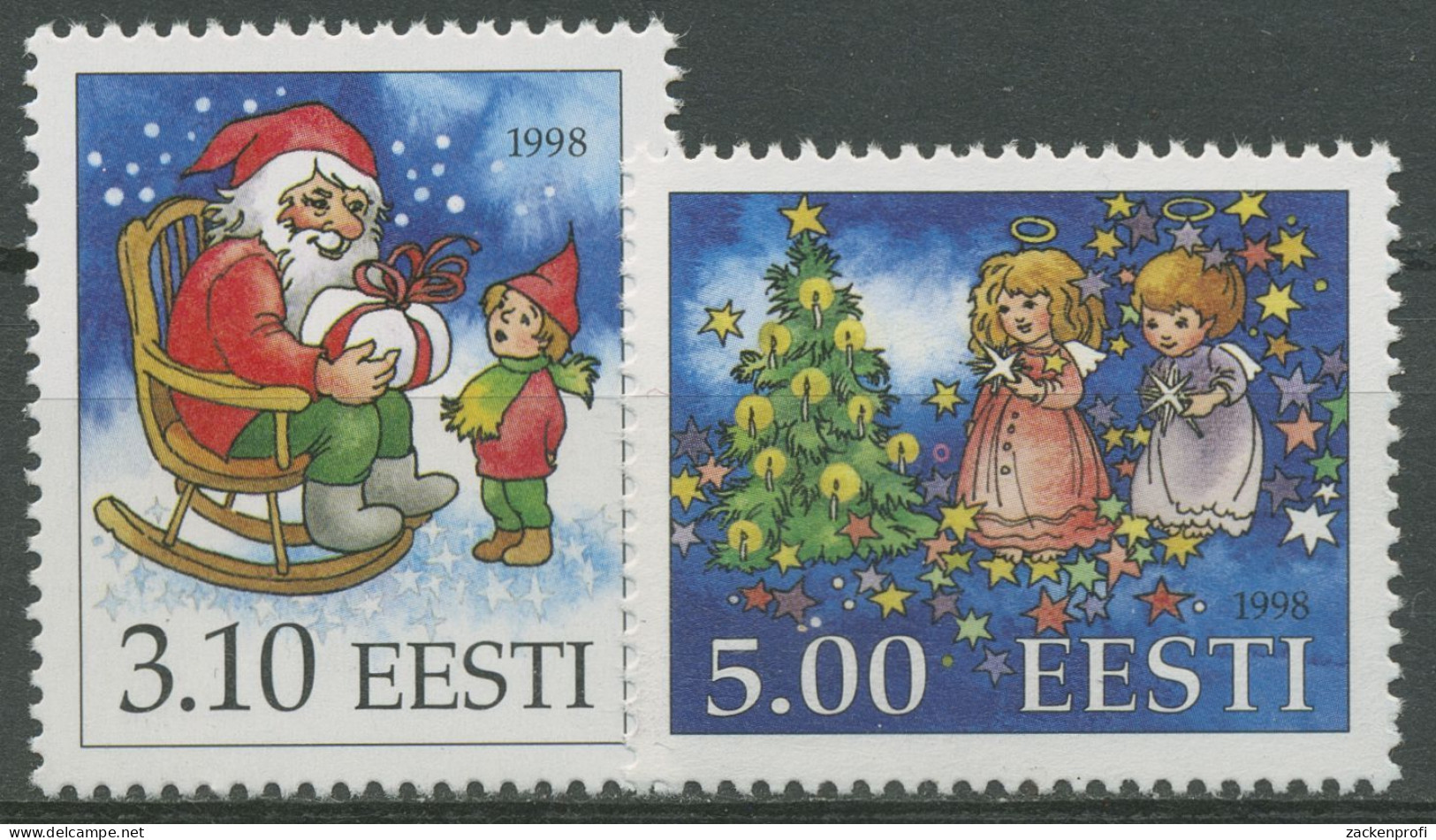 Estland 1998 Weihnachten Weihnachtsmotive 336/37 Postfrisch - Estonia