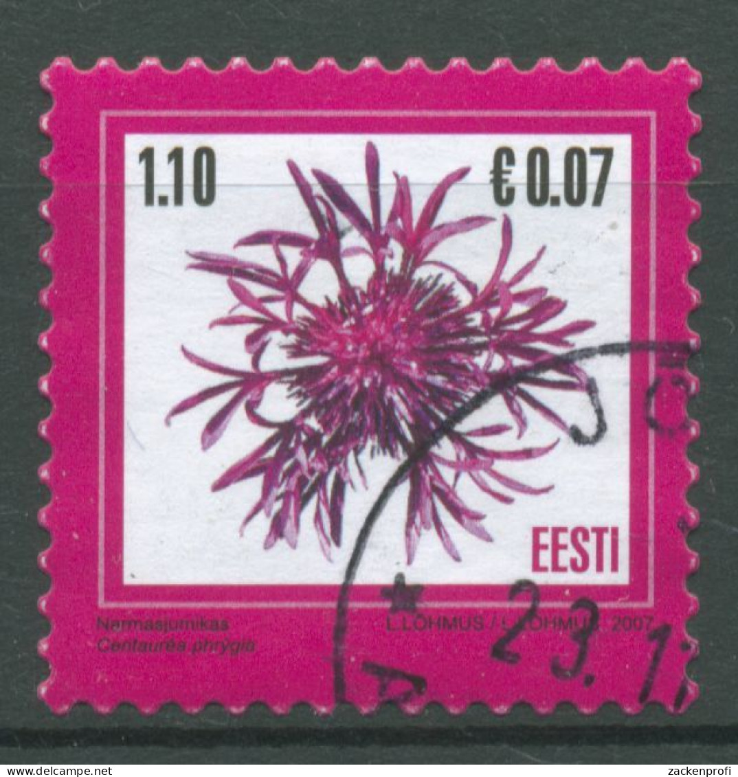 Estland 2007 Freimarke Blumen Flockenblume 589 Gestempelt - Estonia