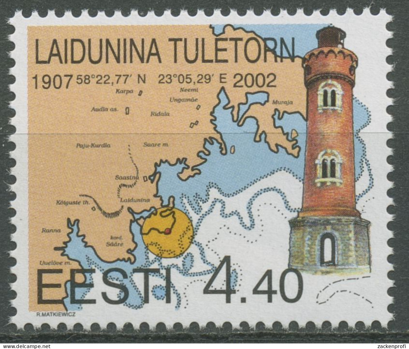 Estland 2002 Leuchtturm Laidunina Insel Ösel 429 Postfrisch - Estonia