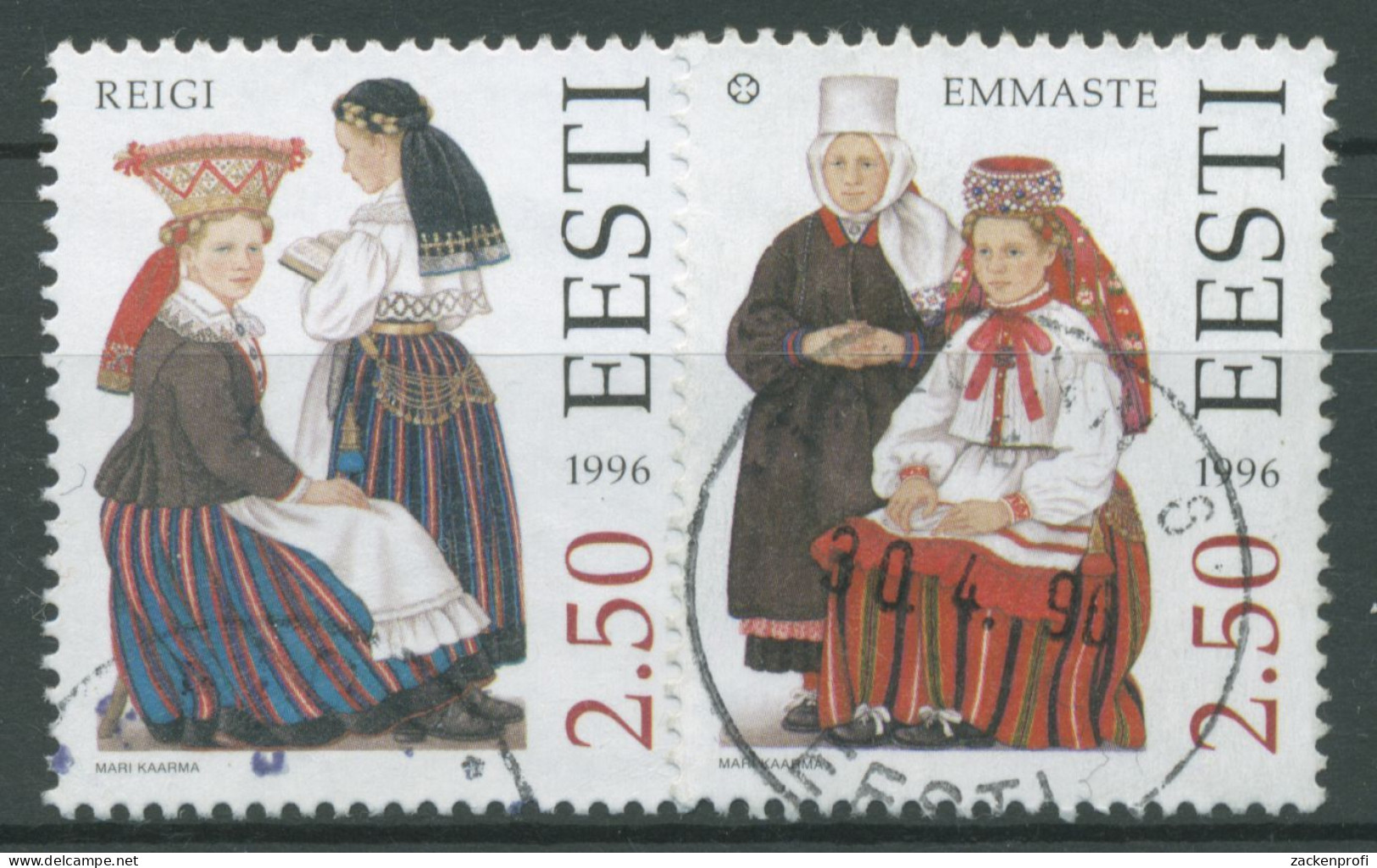 Estland 1996 Trachten 274/75 Gestempelt - Estland