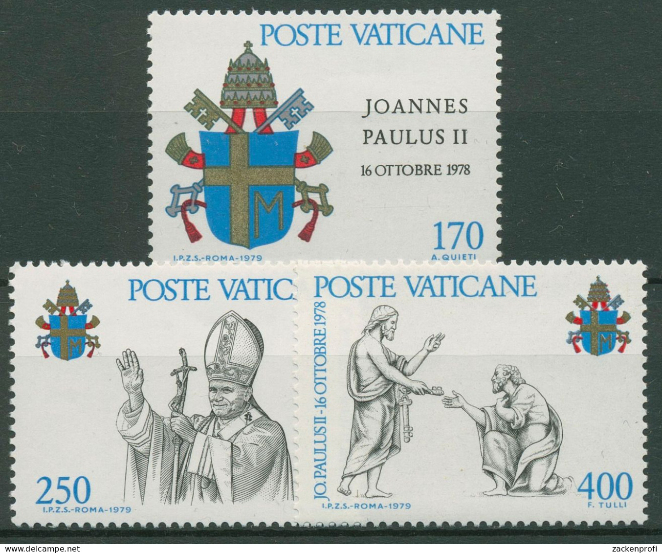 Vatikan 1979 Papst Johannes Paul II. Wappen 736/38 Postfrisch - Ongebruikt