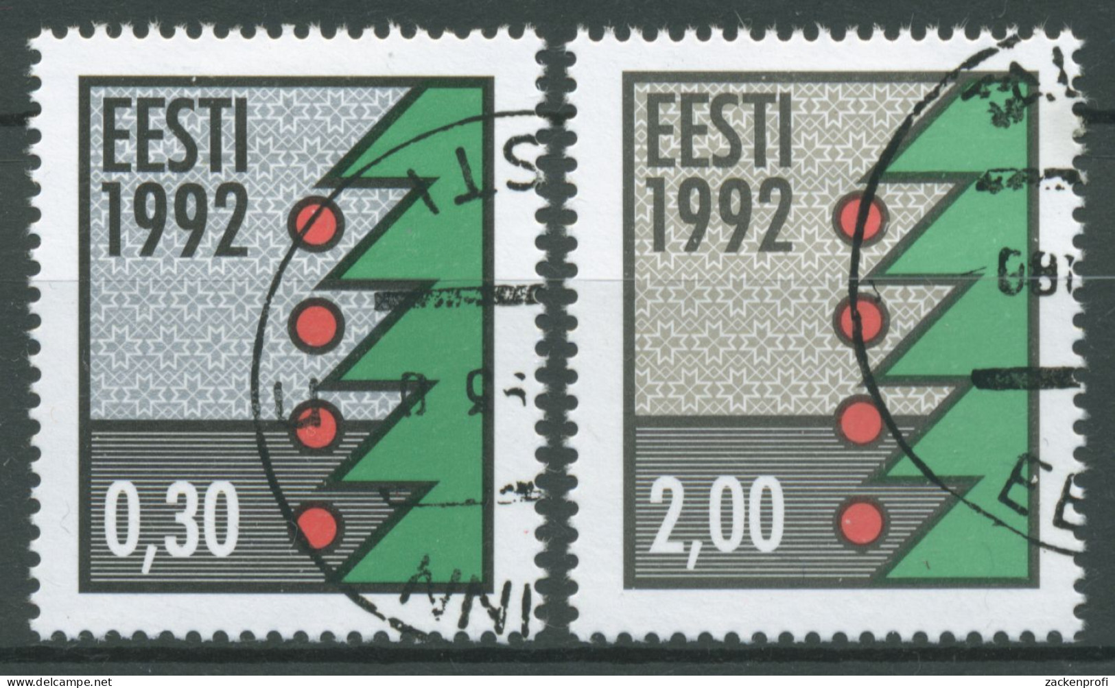 Estland 1992 Weihnachten Weihnachtsbaum 195/96 Y Gestempelt - Estonia