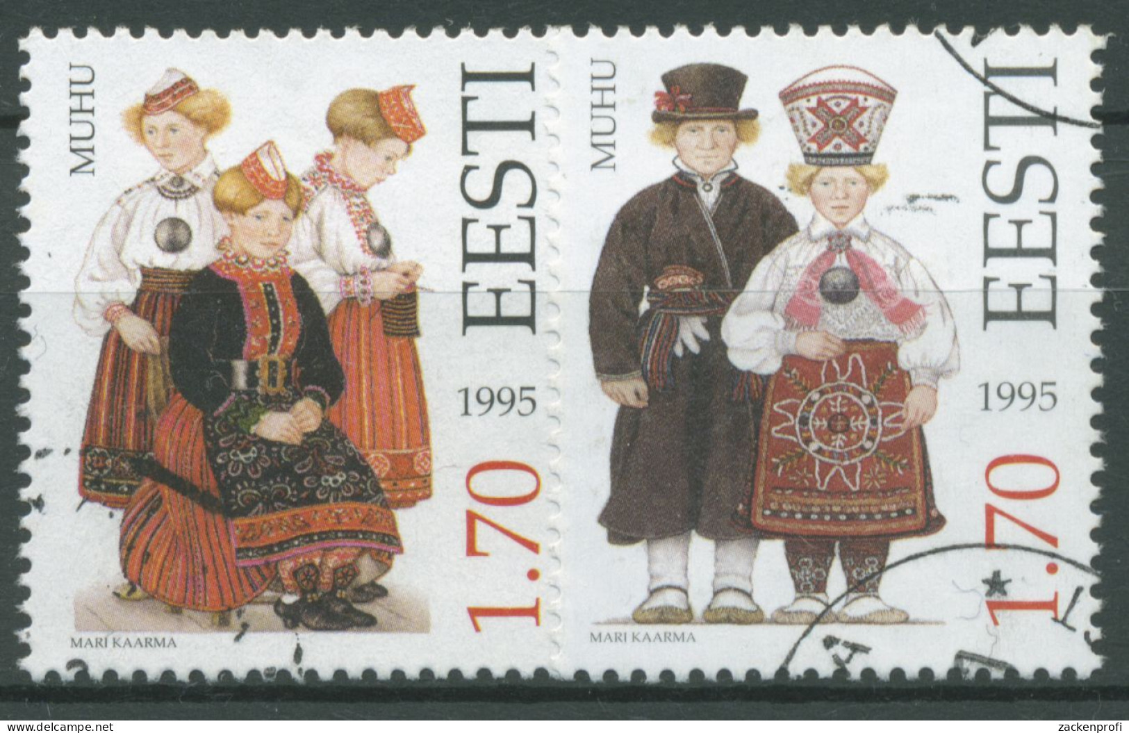 Estland 1995 Trachten 248/49 Gestempelt - Estonie