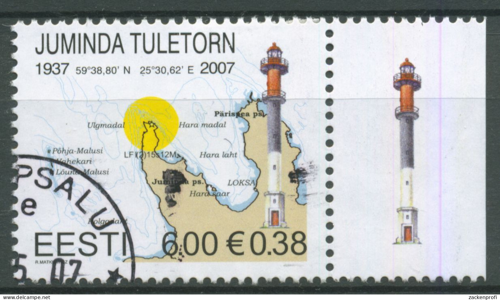 Estland 2007 Leuchttürme Juminda-Leuchtturm 578 II Gestempelt - Estonia