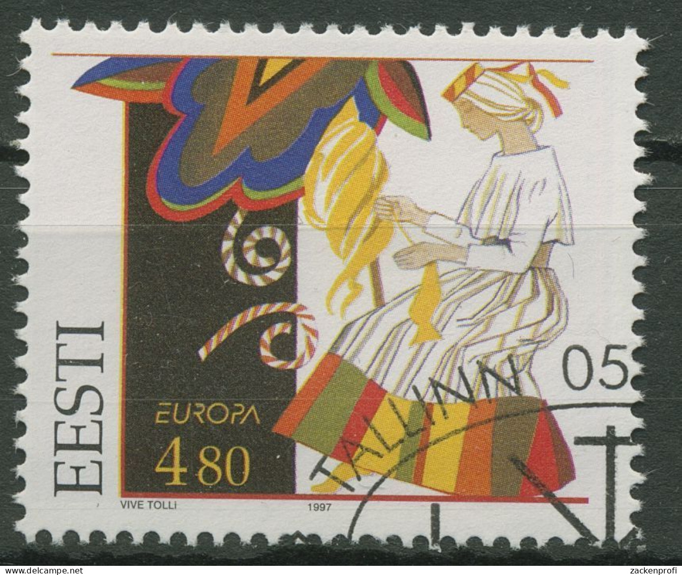 Estland 1997 Europa CEPT Sagen Legenden Die Goldspinnerinnen 301 Gestempelt - Estland