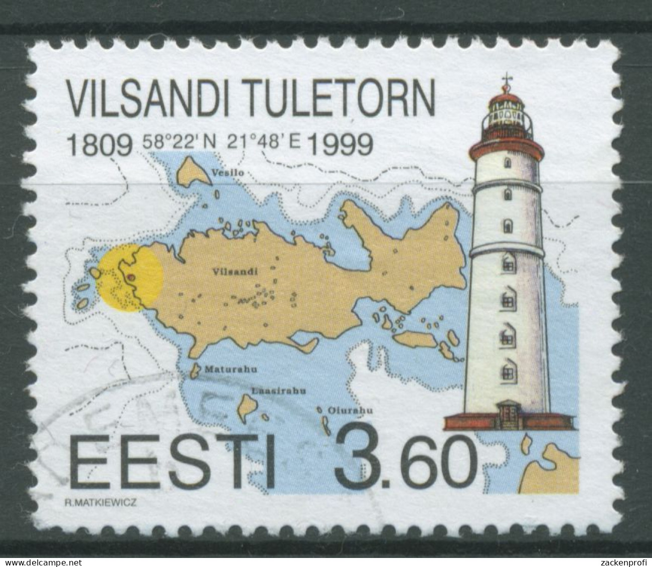 Estland 1999 Leuchtturm Filsand 339 Gestempelt - Estonie