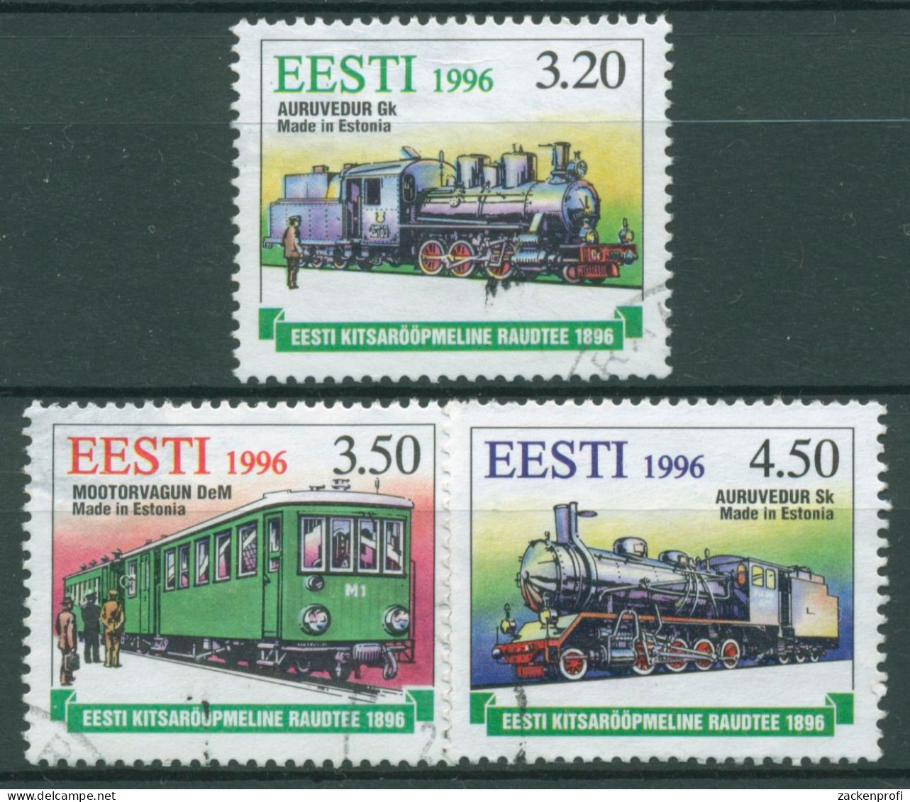 Estland 1996 Eisenbahn Schmalspurbahnen Lokomotiven 284/86 Gestempelt - Estland