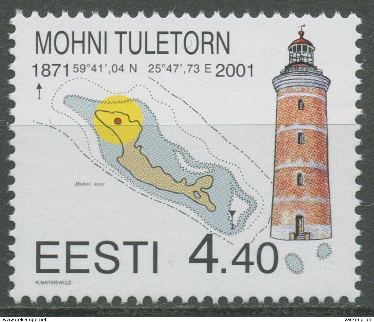 Estland 2001 Leuchtturm Insel Mohn 391 Postfrisch - Estonie