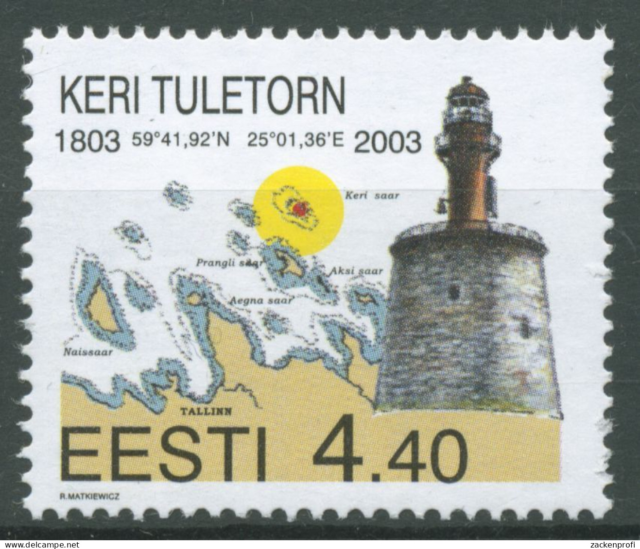 Estland 2003 Leuchtturm Keri 454 Postfrisch - Estonie