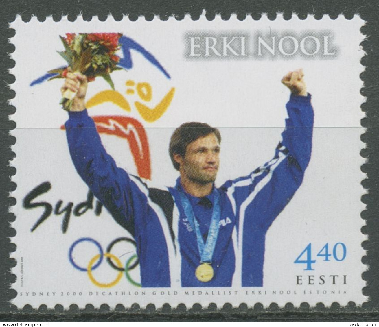 Estland 2001 Olympia Sydney Zehnkampf Goldmedaille Erki Nool 390 Postfrisch - Estonie