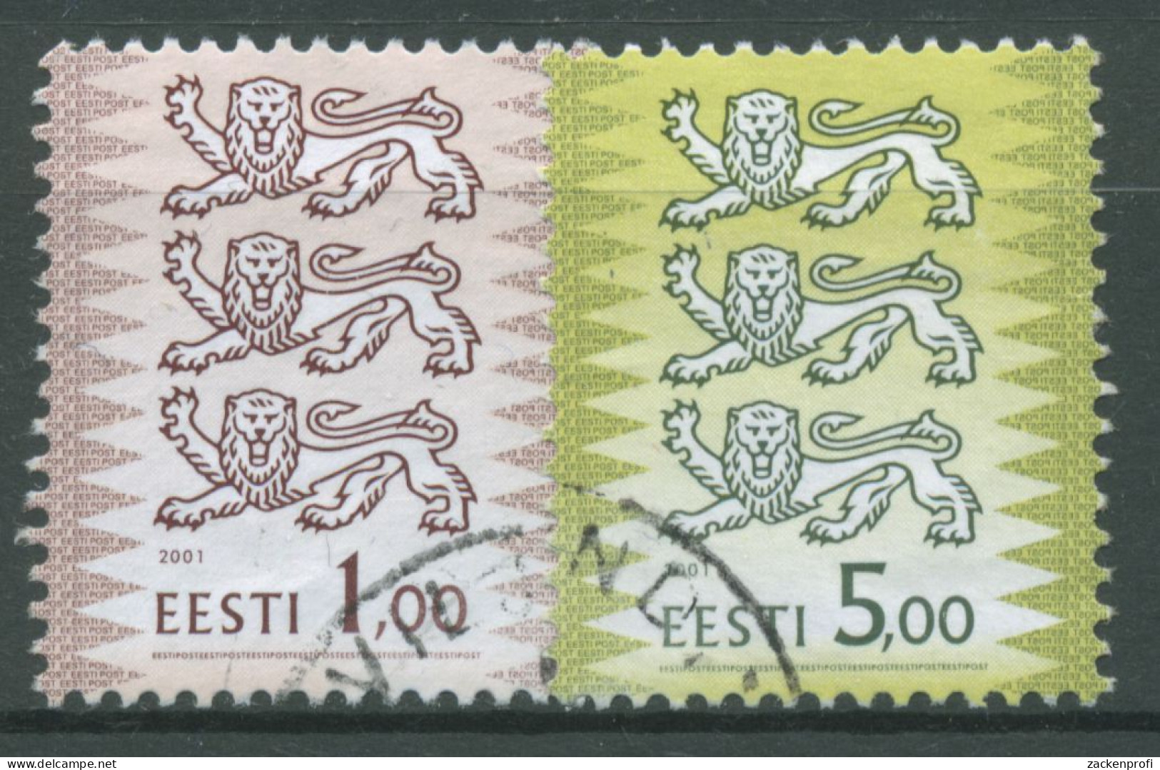 Estland 2001 Freimarken Wappenlöwen 412/13 Gestempelt - Estonie