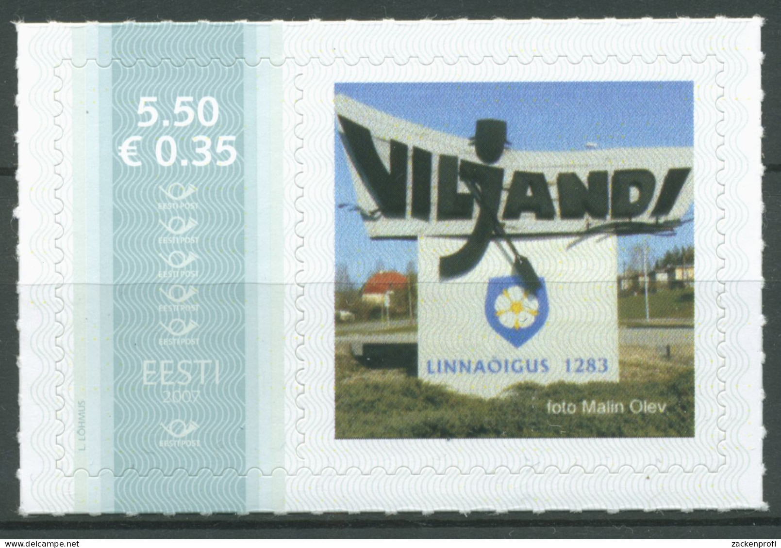 Estland 2007 Meine Marke M. Personalisiertem Zierfeld Viljandi 577 Zf Postfrisch - Estland