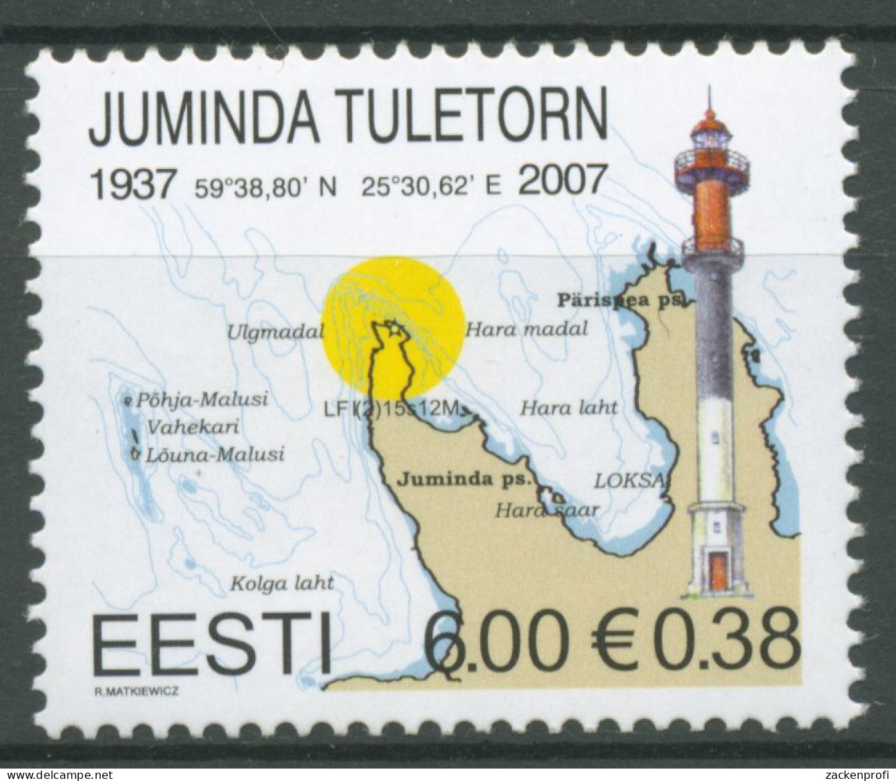 Estland 2007 Leuchttürme Juminda-Leuchtturm 578 I Postfrisch - Estonie