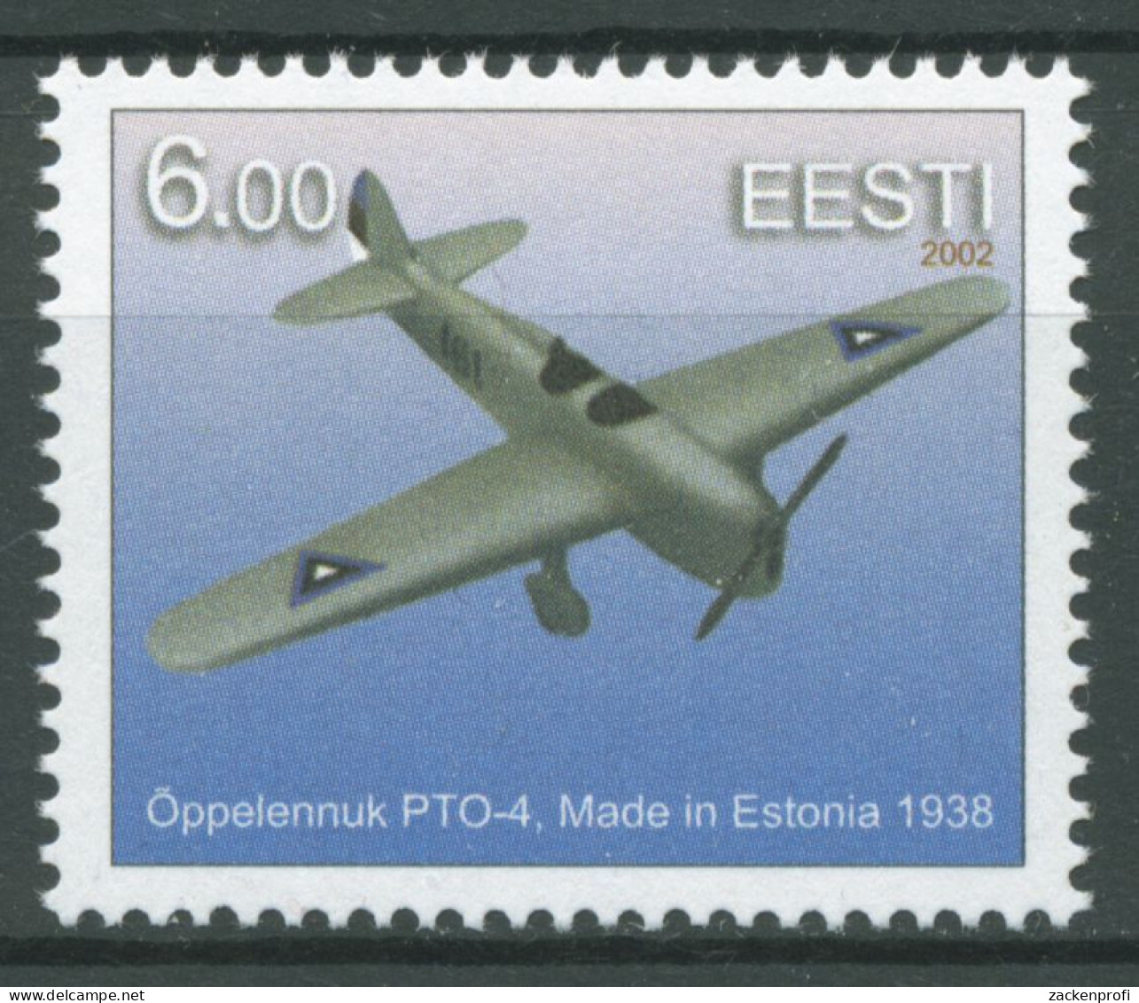 Estland 2002 Luftfahrt Schulflugzeug 433 Postfrisch - Estonie