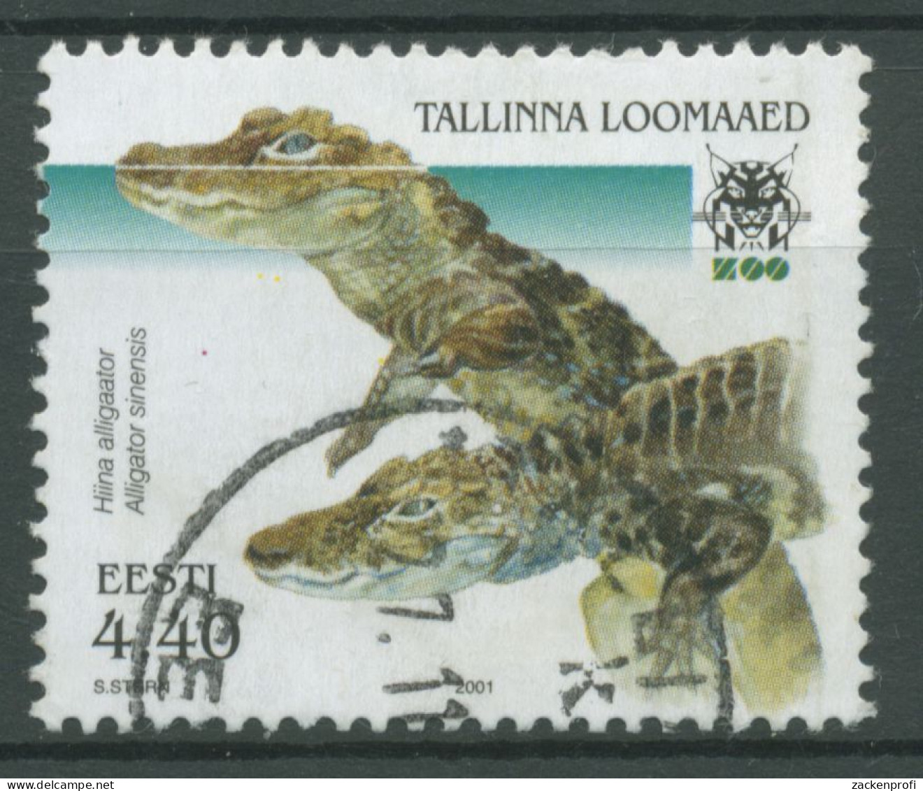 Estland 2001 Gefährdete Tiere China-Alligator 419 Gestempelt - Estland