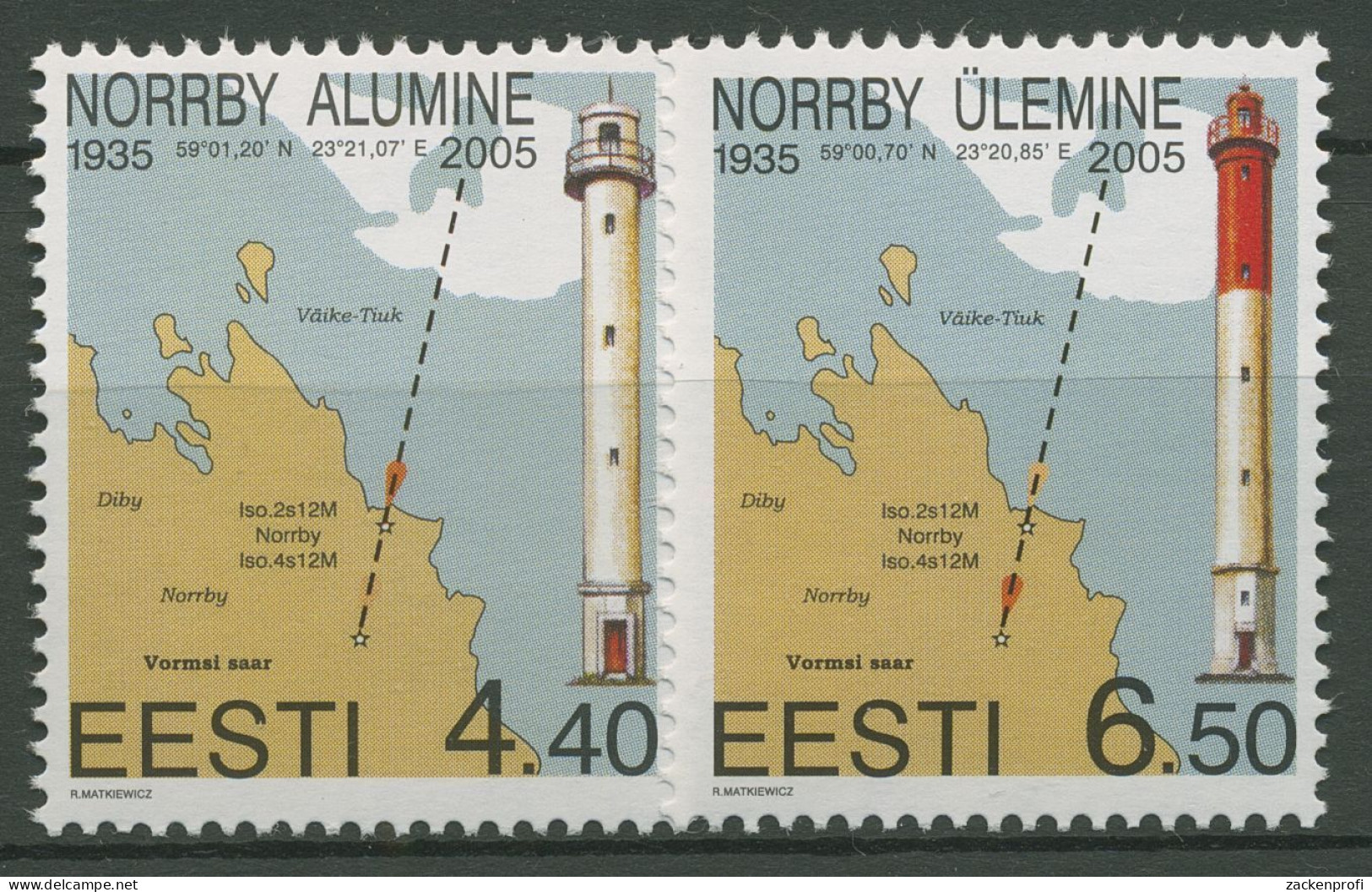 Estland 2005 Leuchttürme Norbi 502/03 Postfrisch - Estonie